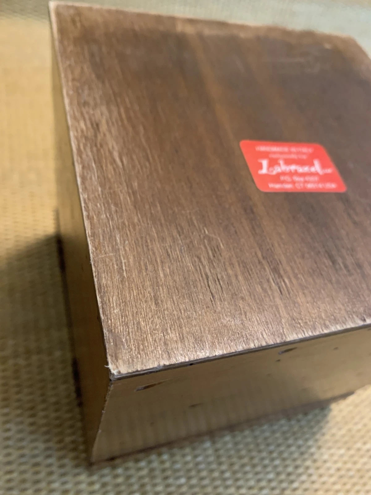 LABRAZEL Wood Tissue Box Holder Cover Hinged Lid Square Cube Handmade Italy | eBay