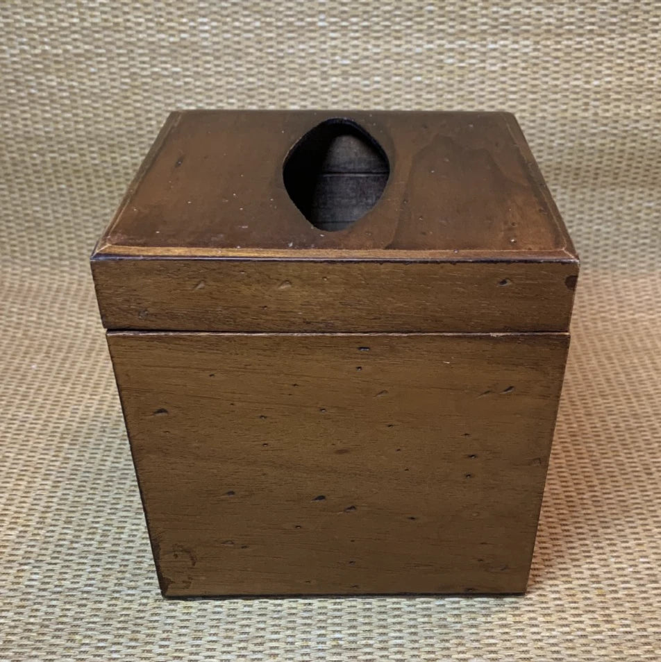 LABRAZEL Wood Tissue Box Holder Cover Hinged Lid Square Cube Handmade Italy | eBay