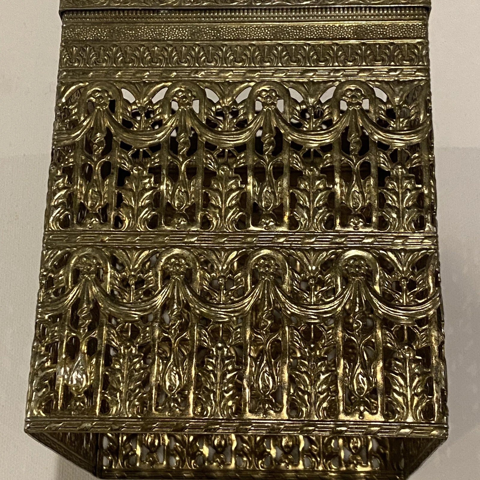 Vintage Hollywood Regency Tissue Box Holder Brass Filigree Square MCM Gold Tone | eBay