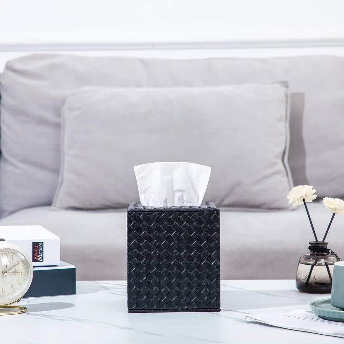 Black Tissue Box Cover, Square, Tissue Box Holders for Bathroom Accessories | eBay