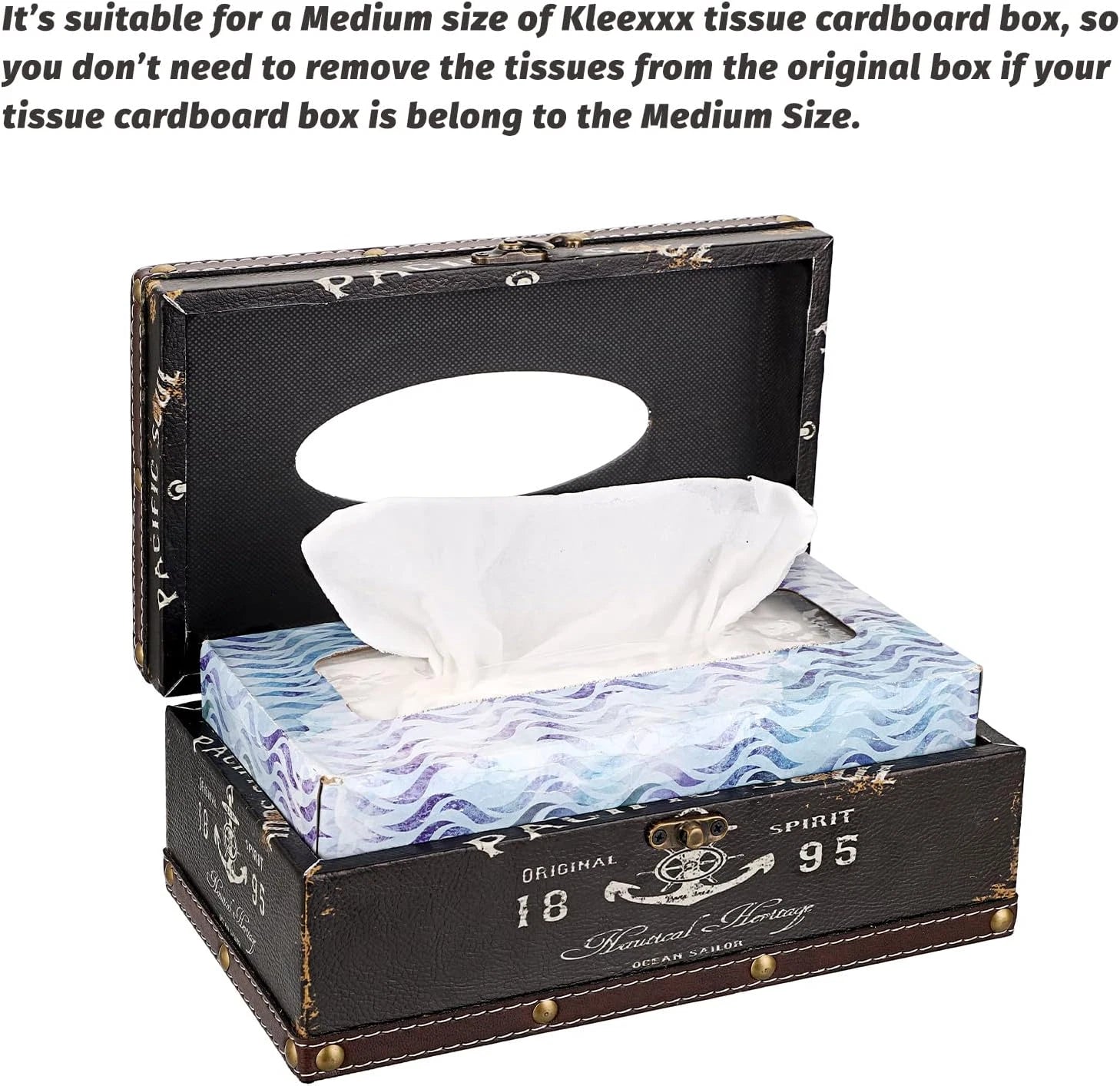Tissue Box Cover Rectangle Tissue Box with Lid,Wooden Tissue Box Holder Retro Ti | eBay