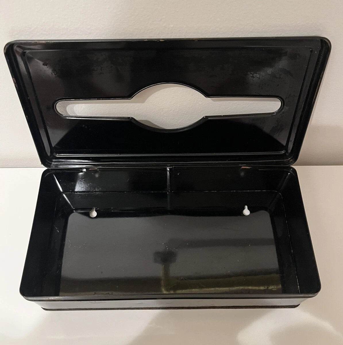 Vintage Black Metal With Flowers Tissue Holder Wall Mount Or Table Top | eBay