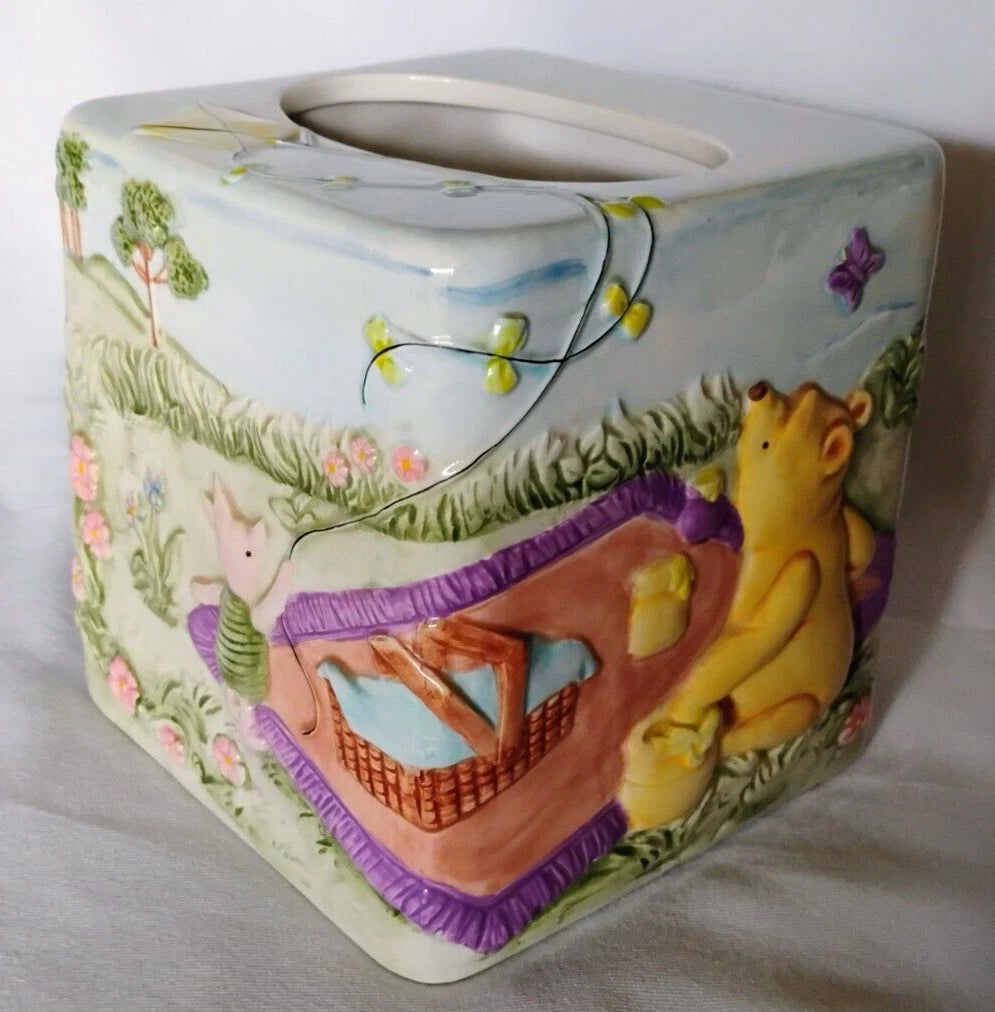 Winnie The Pooh & Friends Raised Design Ceramic Hand Painted Tissue Box Cover | eBay