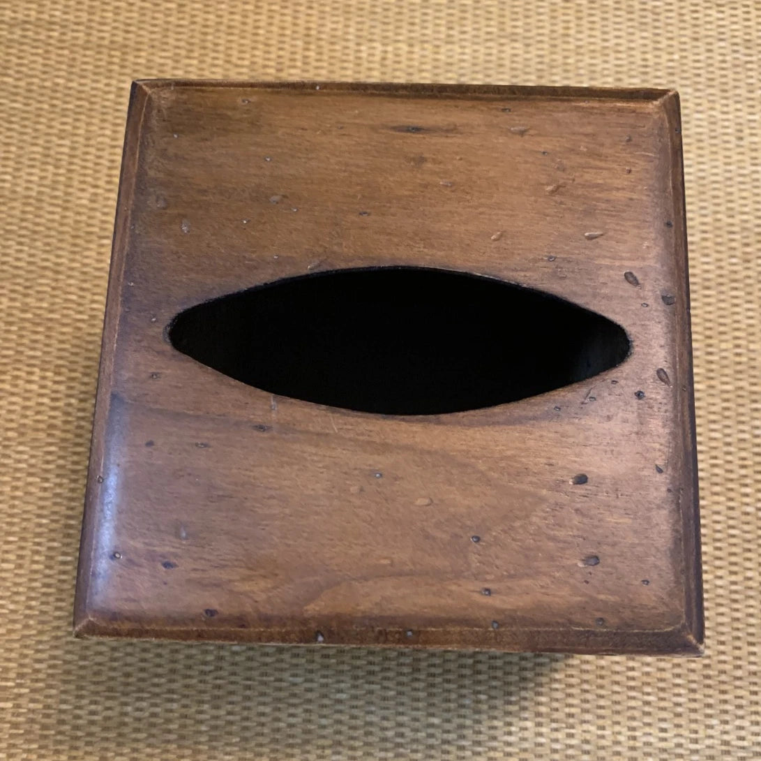 LABRAZEL Wood Tissue Box Holder Cover Hinged Lid Square Cube Handmade Italy | eBay