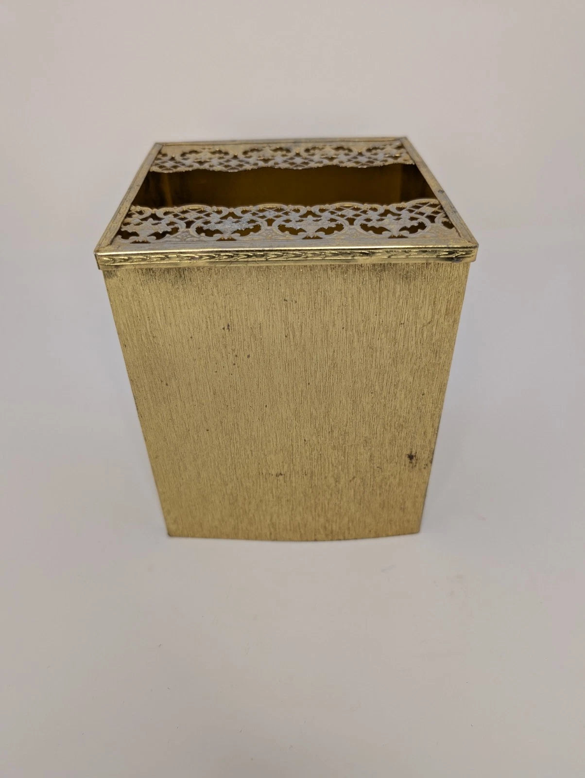Vintage Mid Century Metal Square Gold Rose Tissue Box Cover | eBay