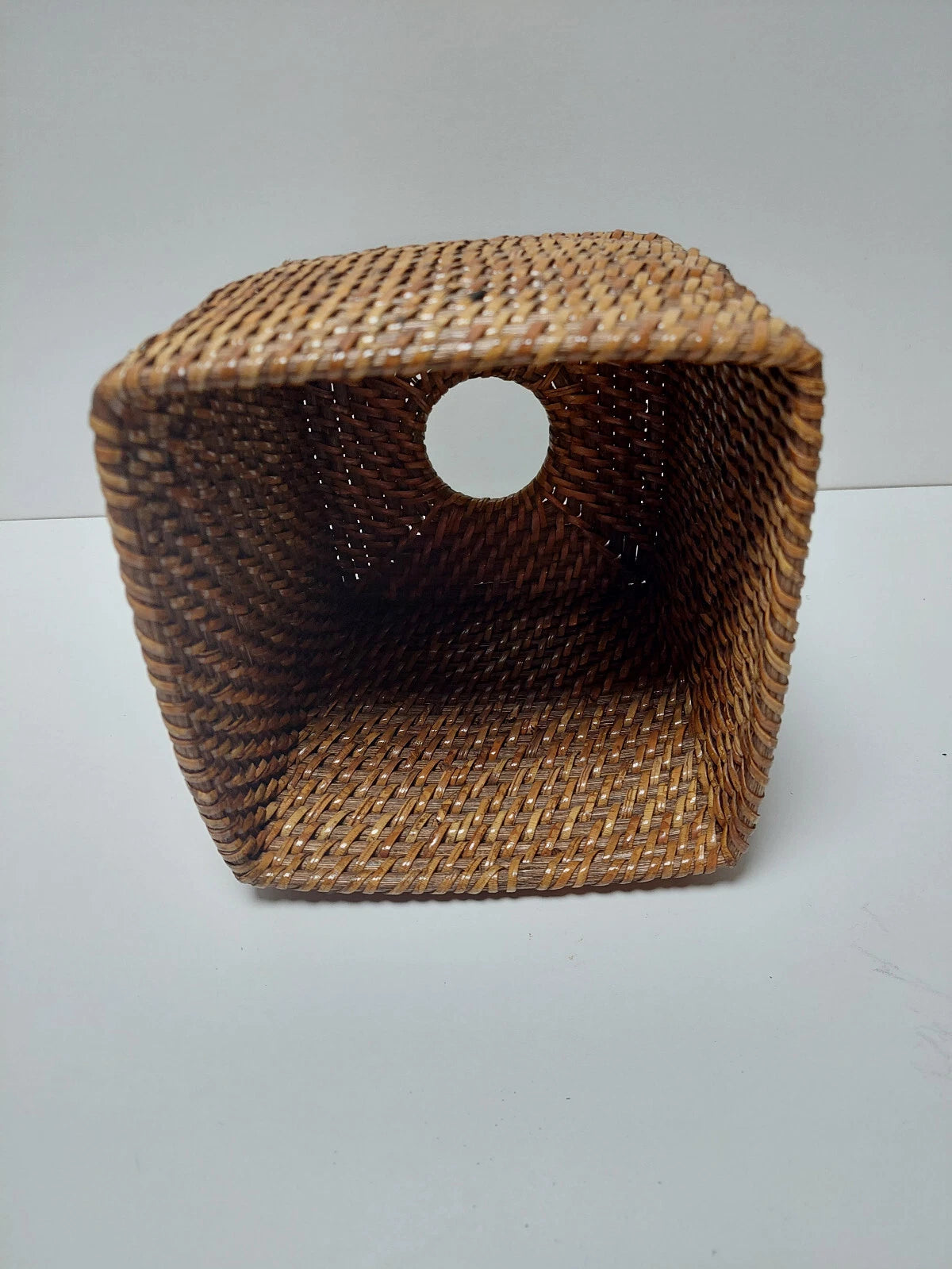 Vintage Wicker Rattan Wood Square Tissue Box Cover Holder Tropical Coastal 6.5x6 | eBay