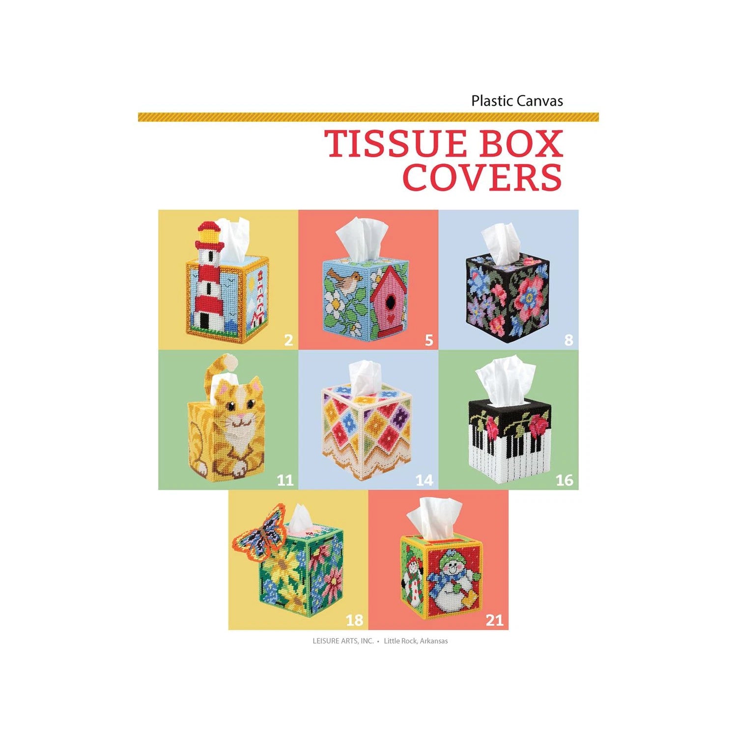 Leisure Arts Plastic Canvas Tissue Box Covers – Pattern Book with Step-by-Step | eBay