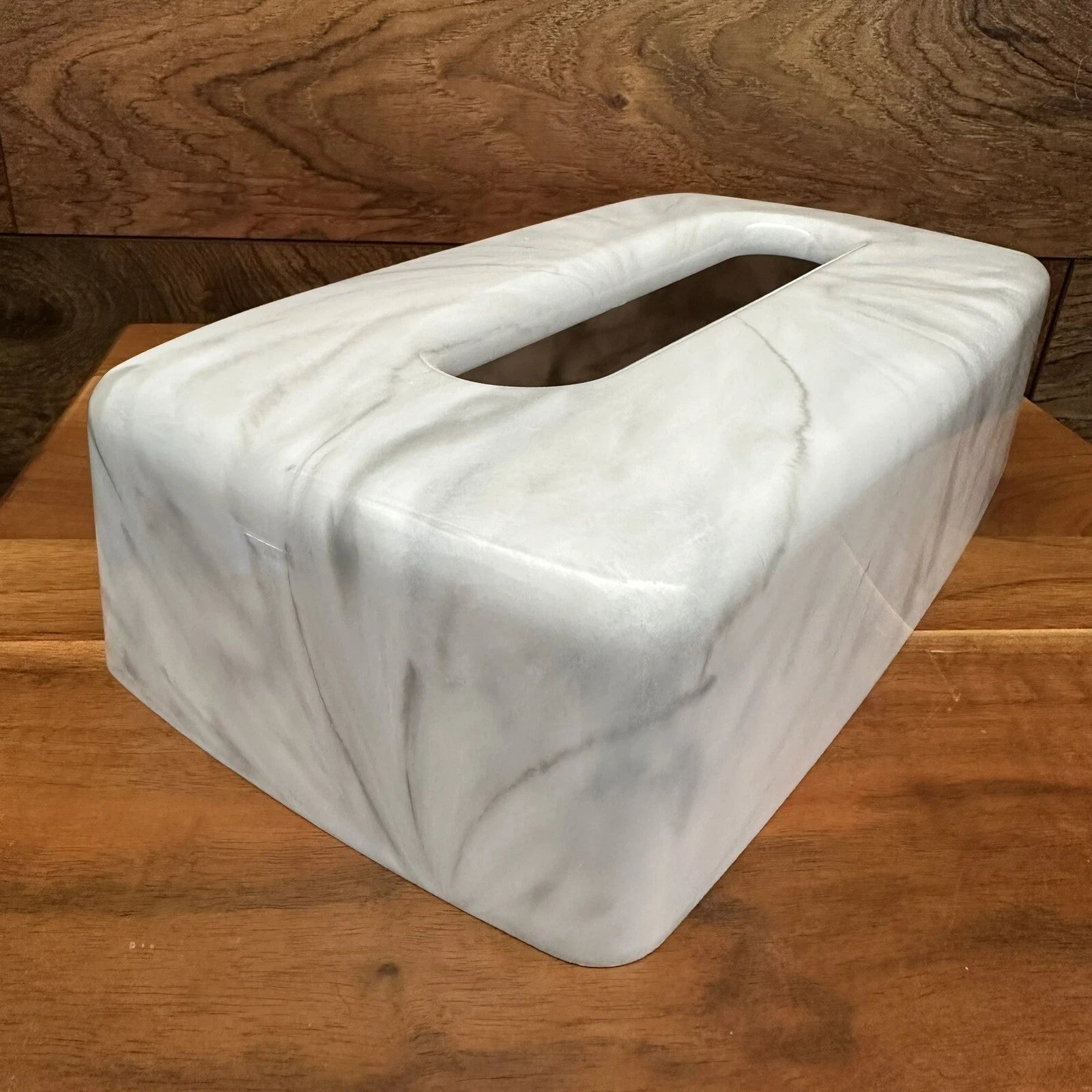 Vintage Tissue Box White Faux Marble Pattern Plastic Cover Rectangular Retro | eBay