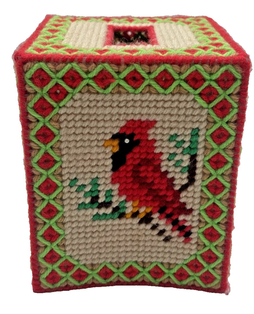 Vintage Croched Cardinal Tissue Box Cover | eBay