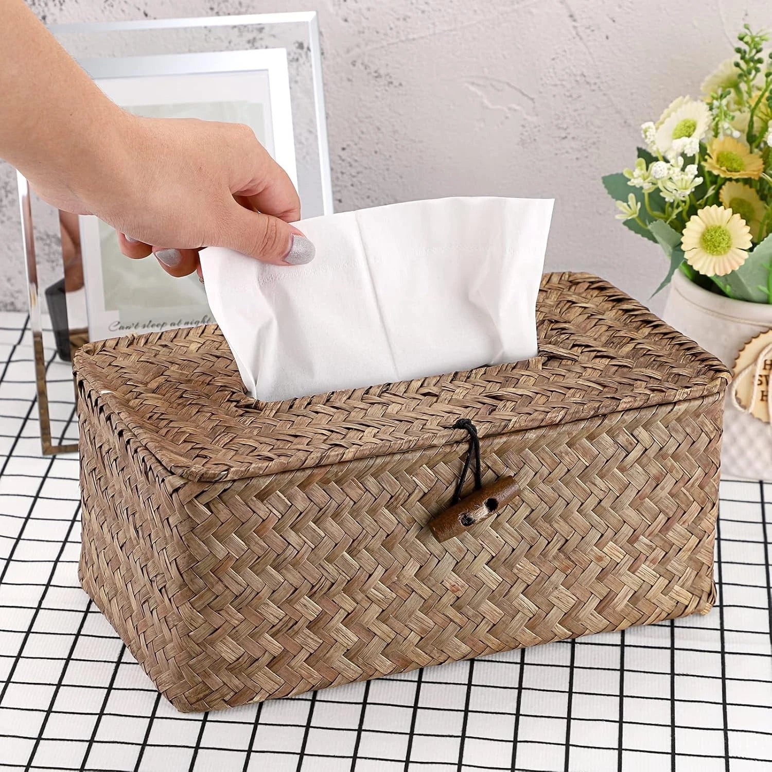 Tissue box cover Rectangular tissue box Seaweed tissue box holder | eBay