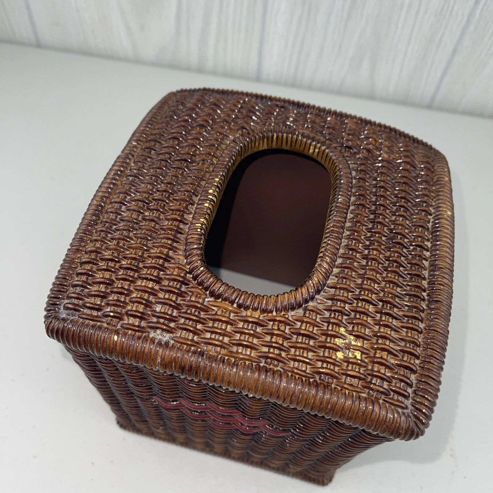 CERAMIC JC Penney Vintage Tissue Box Cover Wicker-Look | eBay