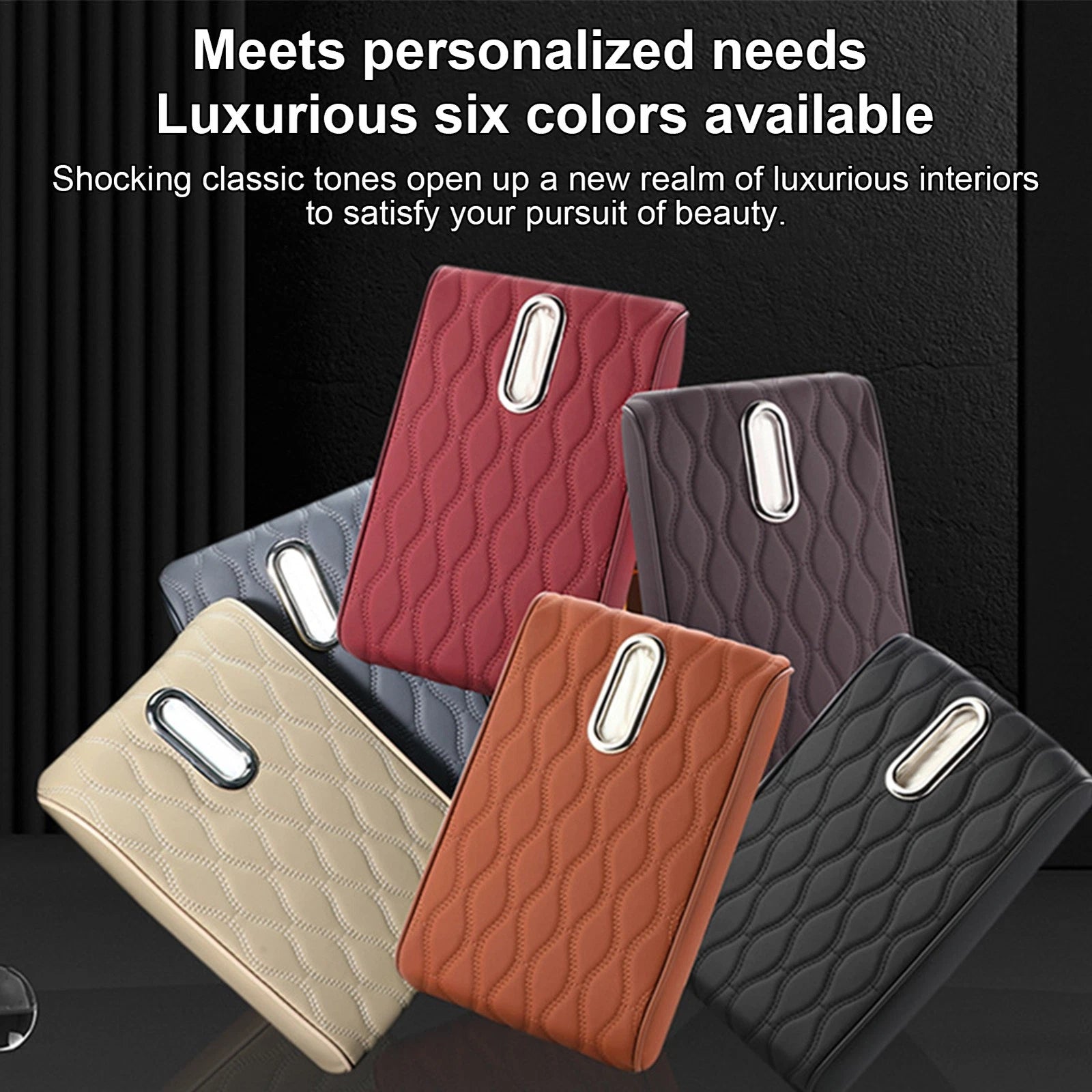 Car Armrest Cushion Raised Tissue Box Holder For Car Tissue Case Holder PU Leath | eBay