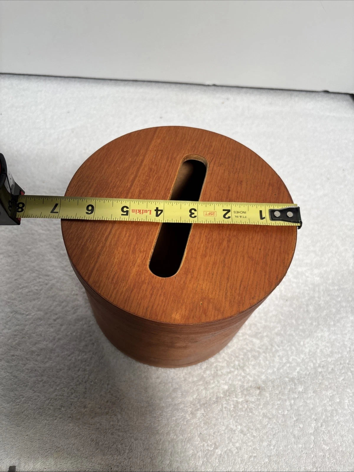 Shaker Style Round Salt Box Wood Tissue Holder Box w/Cover Vintage | eBay