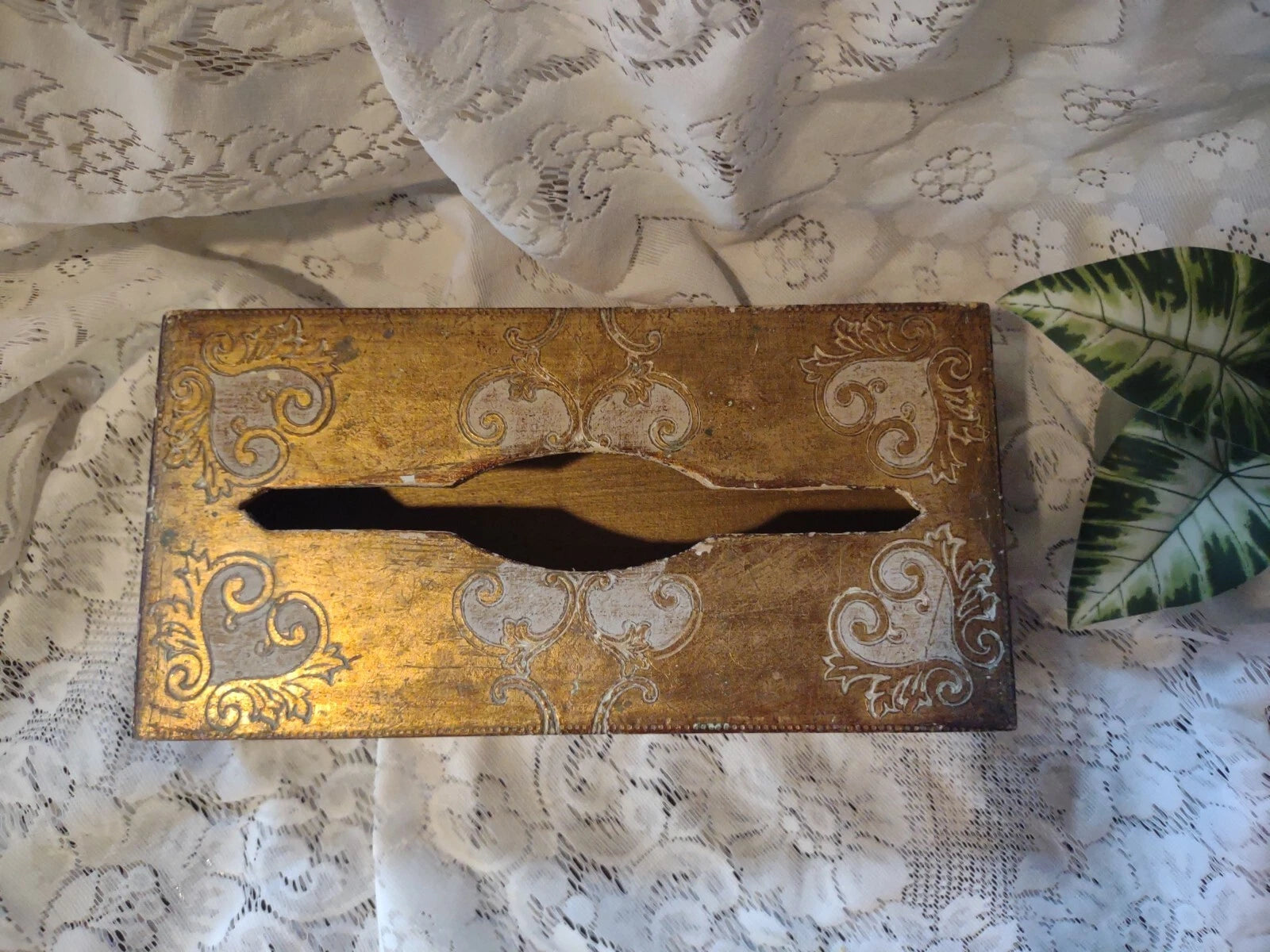 Vintage Florentine Made in Italy Gilded Gold Wooden Tissue Box Vanity | eBay