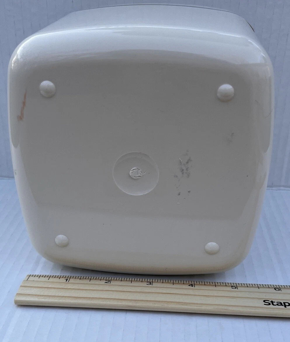 Minimalist Modern Design Square Tissue Box Holder Beige With Gold Tone Trim | eBay