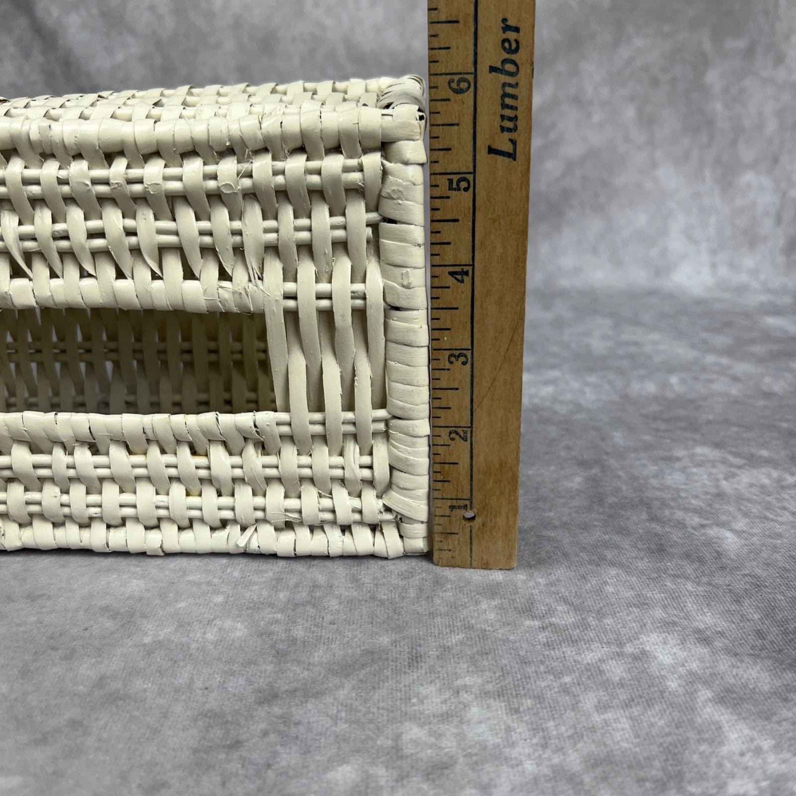 Tissue Box Cover White Wicker Farmhouse Beach Boho Cottage Core Country VTG | eBay
