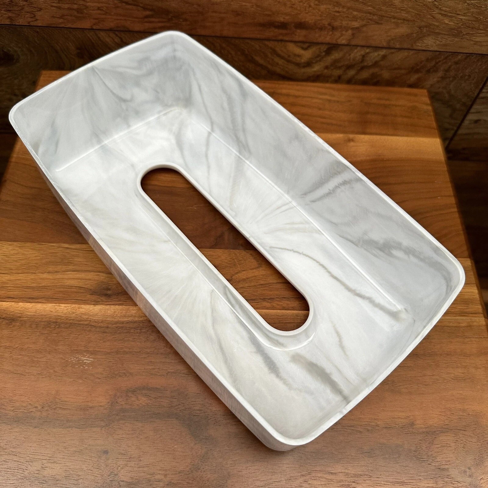Vintage Tissue Box White Faux Marble Pattern Plastic Cover Rectangular Retro | eBay