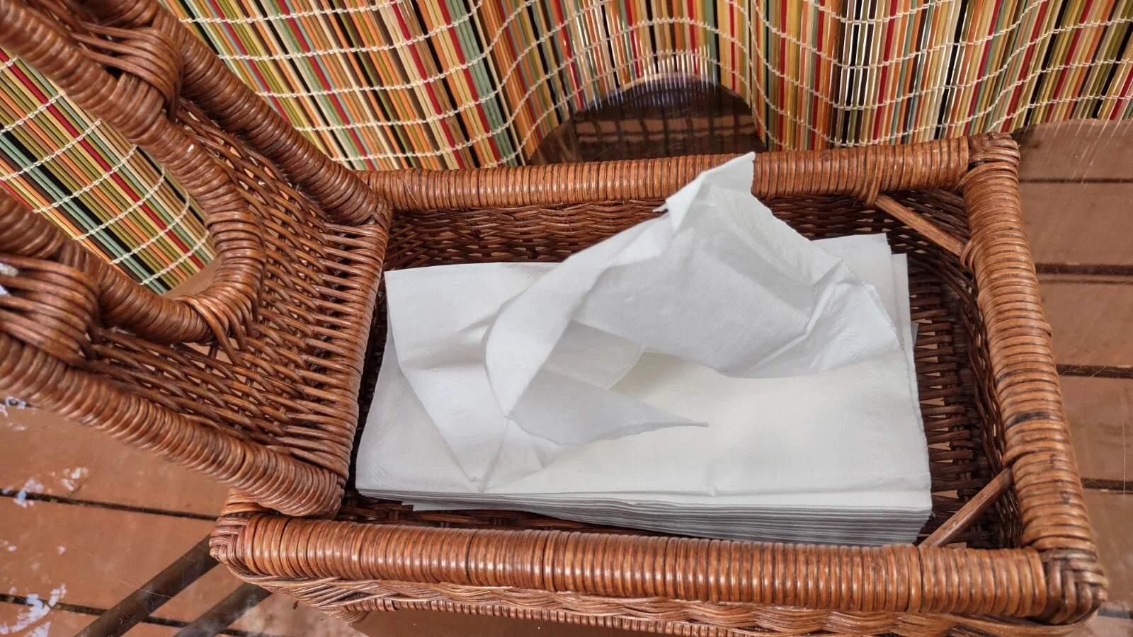 Wicker Woven Tissue Holder *Flip Open To Fill* Very nice!!! | eBay