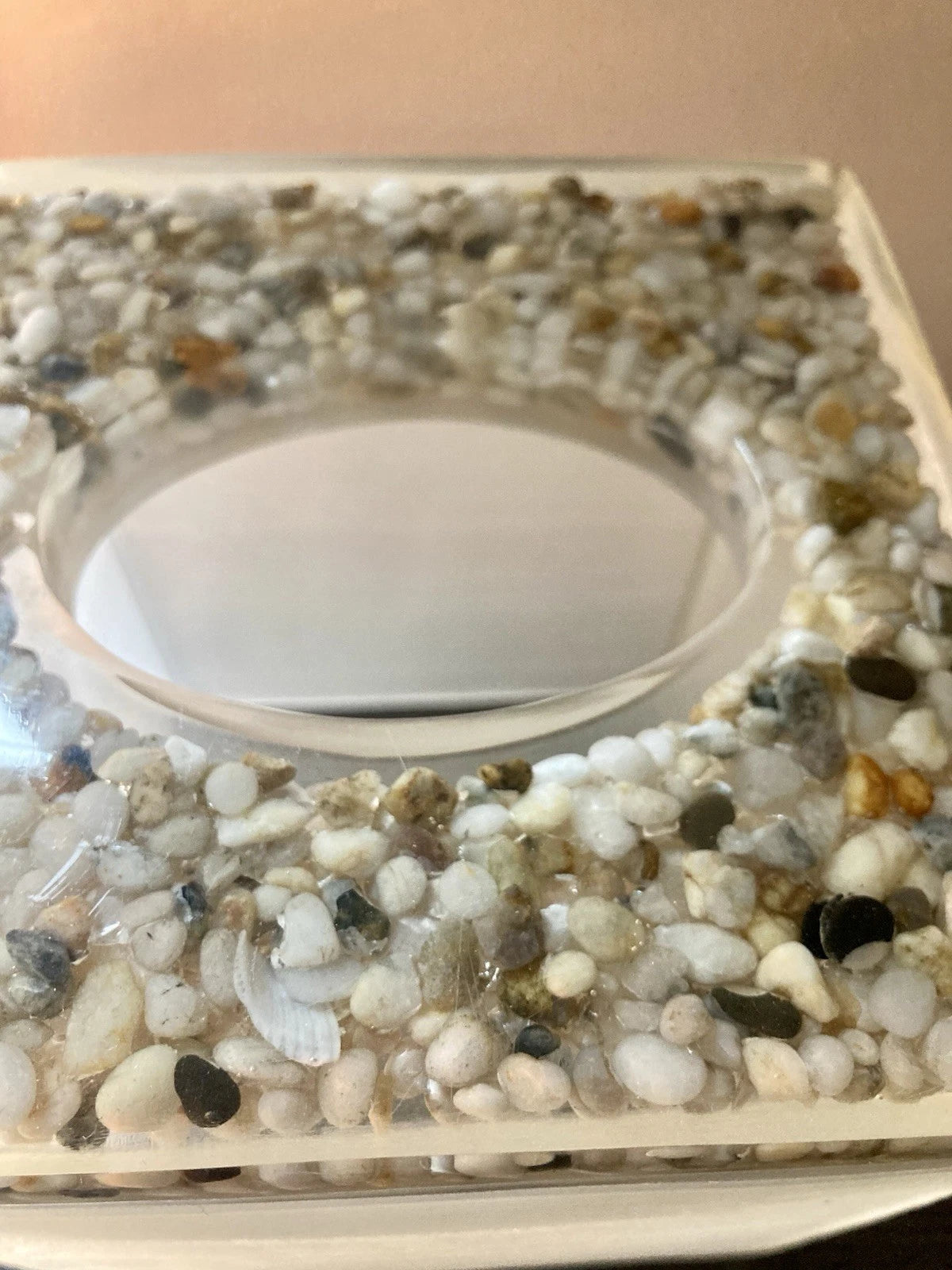 Vintage MCM Lucite Tissue Box Cover With Pebbles And Shells | eBay