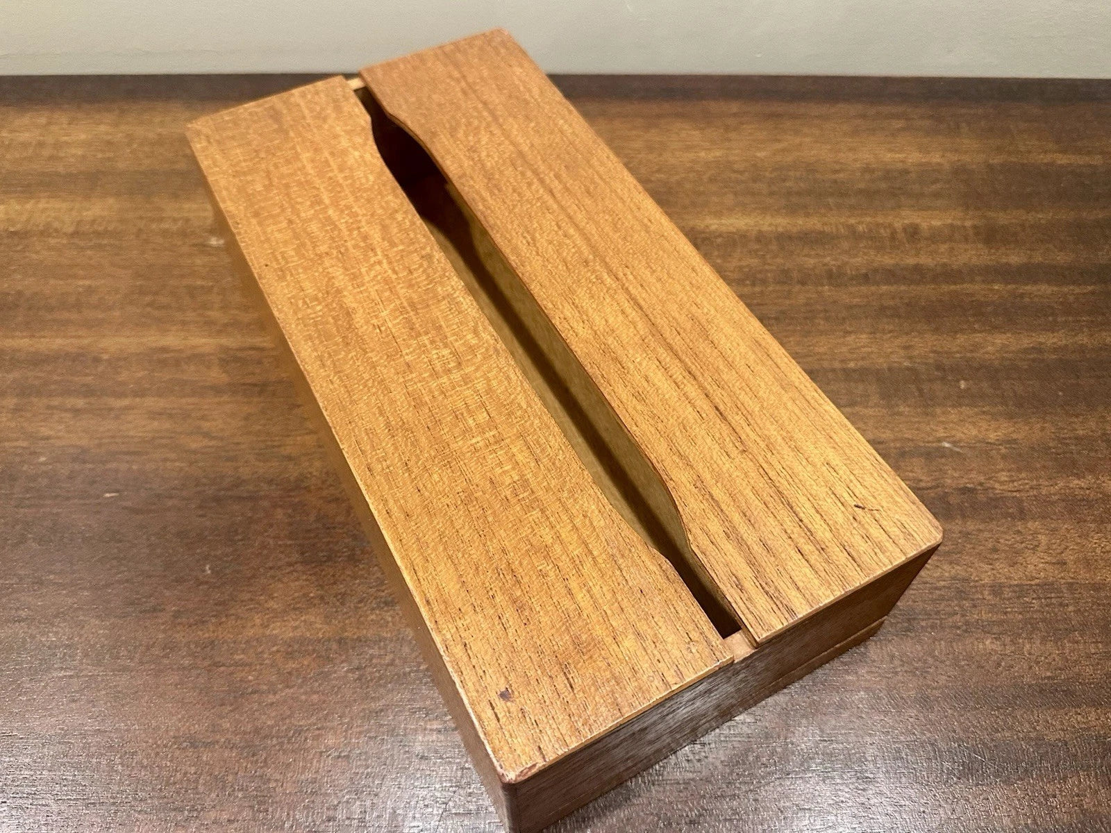 Vintage 1960s Teak Tissue Box Holder Made in Japan with Sliding Bottom | eBay