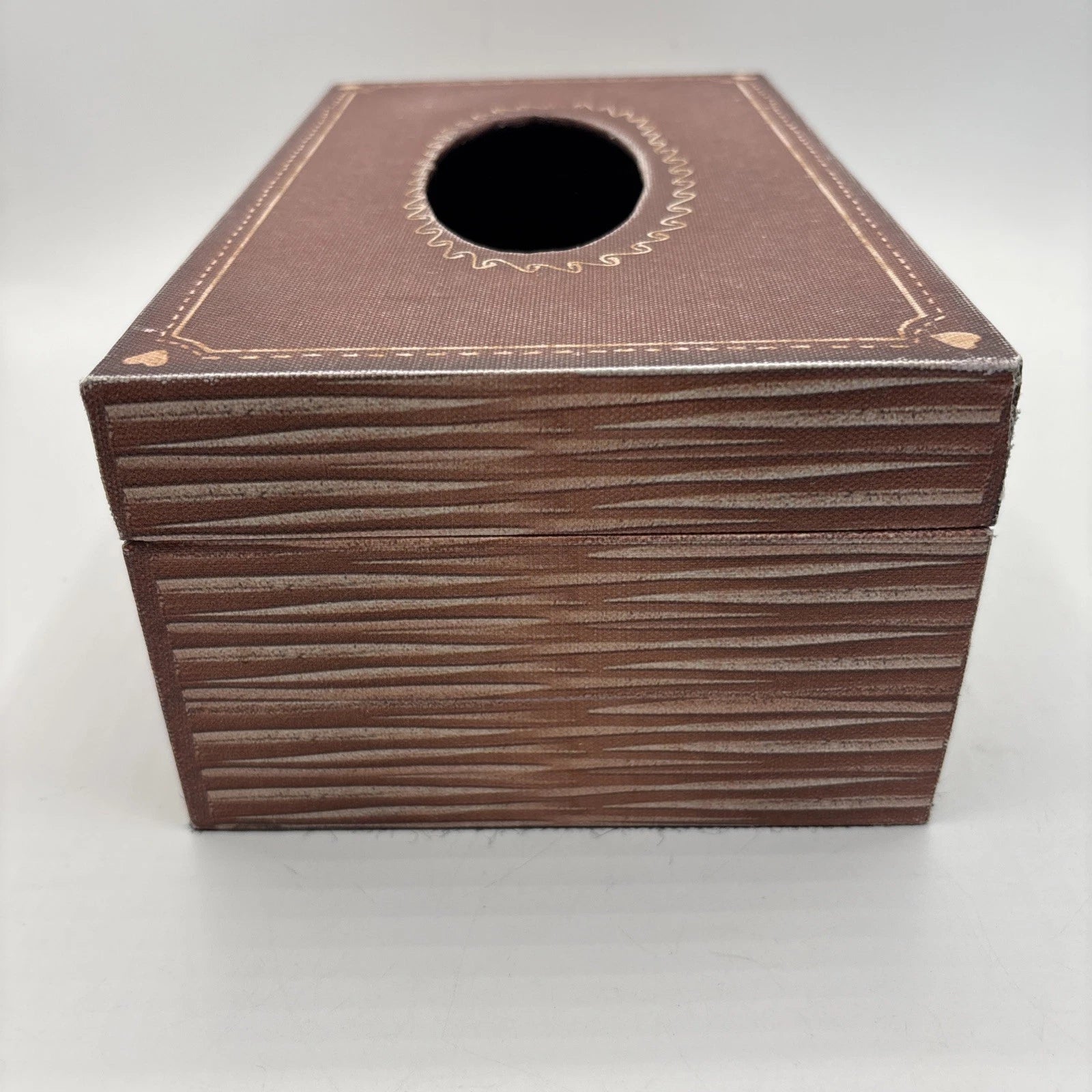Faux Wood Book Shape Tissue Box Holder Rectangle Box With Metal Closure | eBay