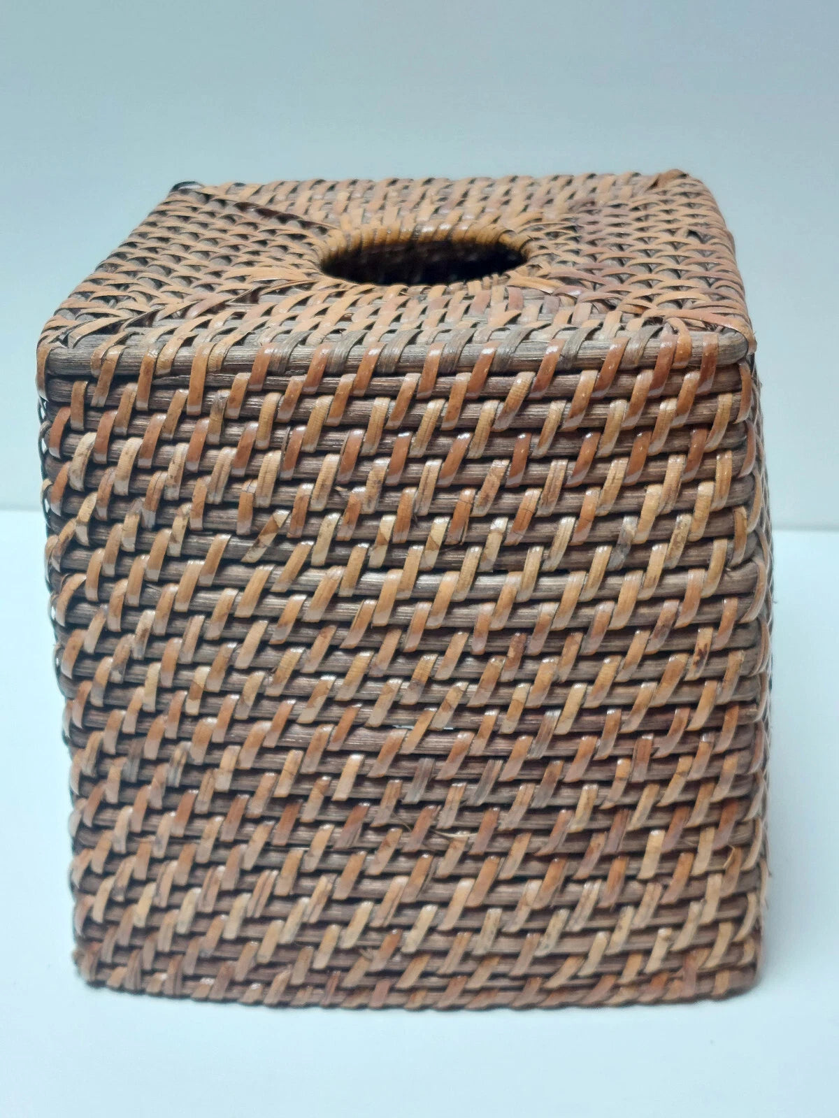 Vintage Wicker Rattan Wood Square Tissue Box Cover Holder Tropical Coastal 6.5x6 | eBay