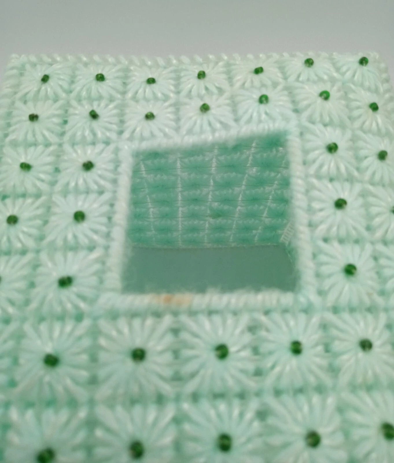 Tissue Box Cover Vintage Green Plastic Canvas Pattern 5.75 Inches Handmade | eBay