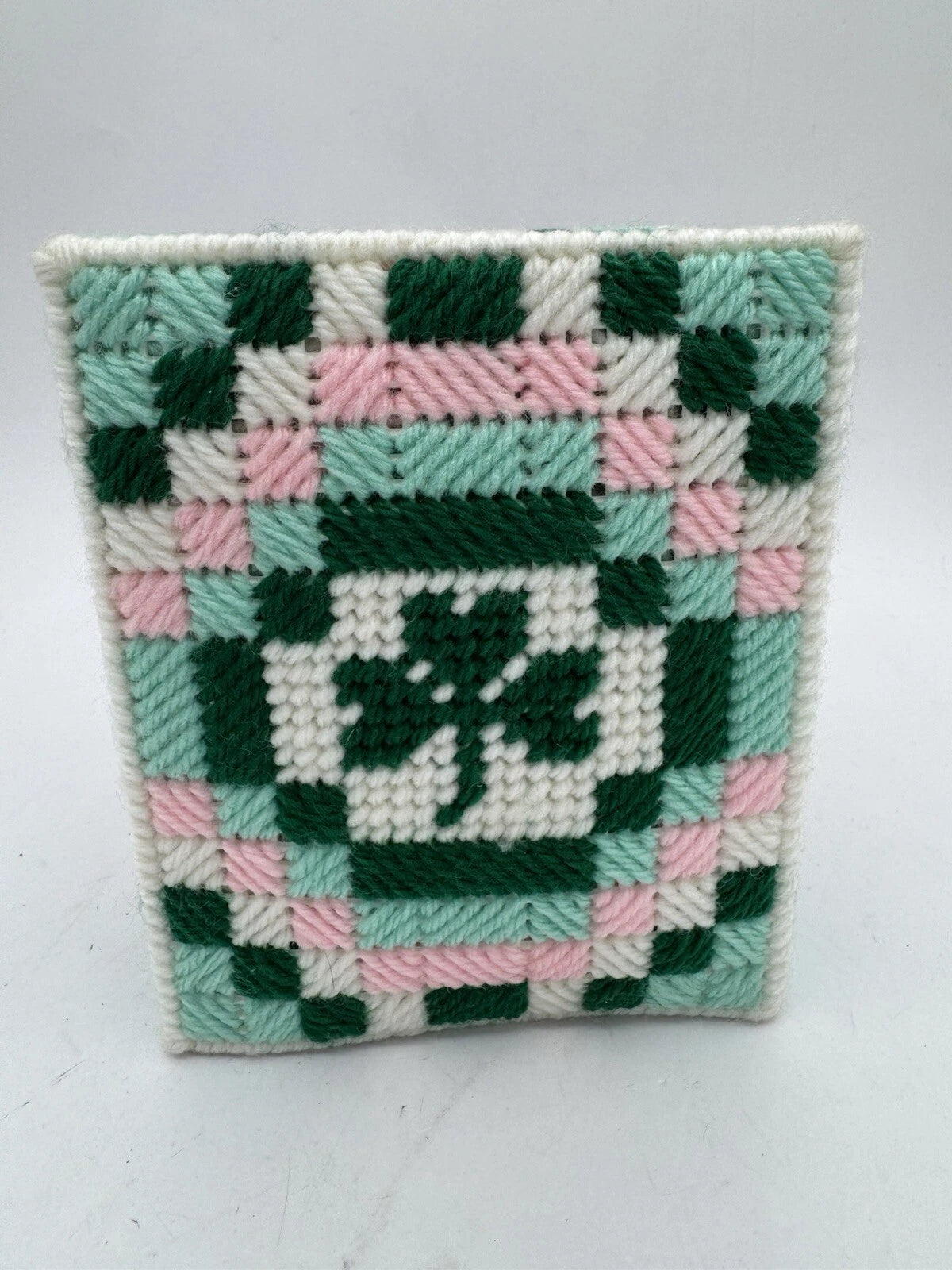 Needlepoint Canvas Small Tissue Box cover Saint Patrick’s Shamrock Vintage | eBay