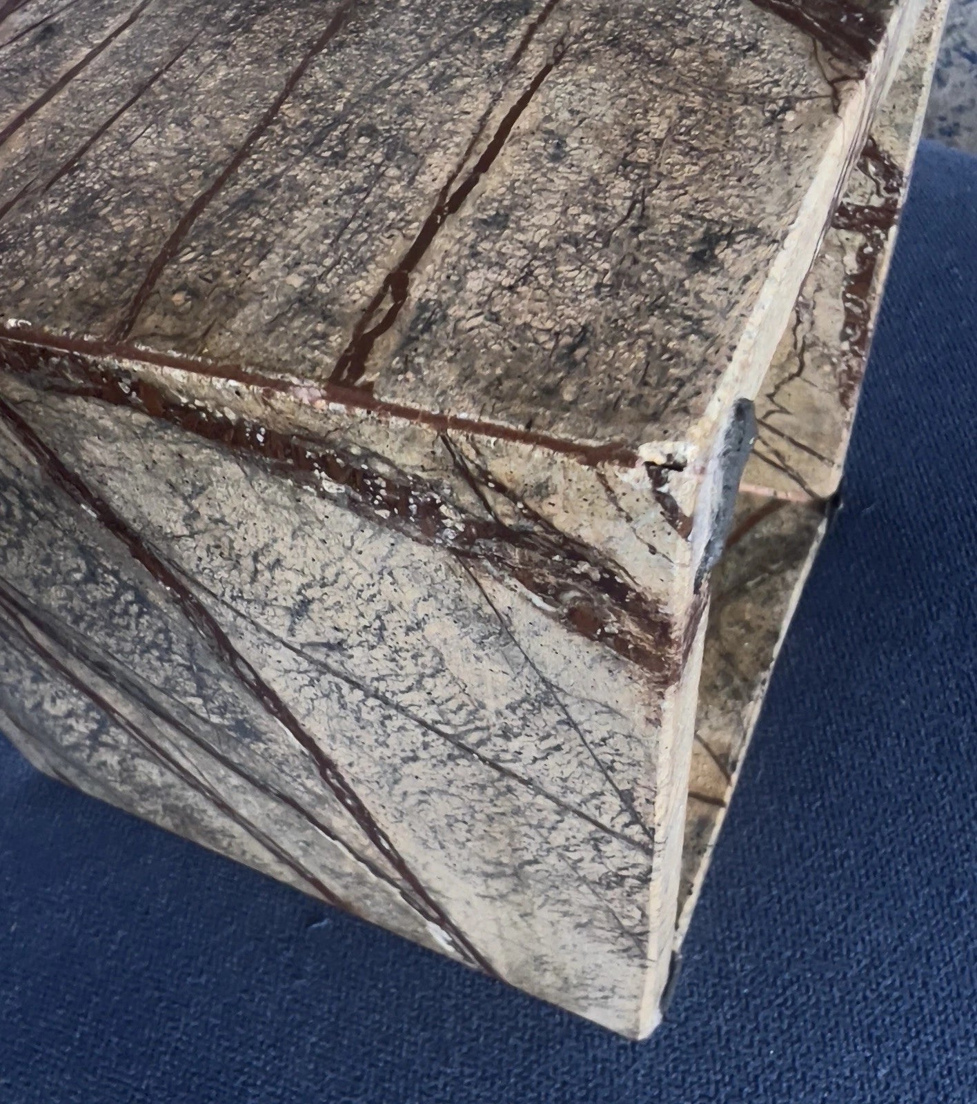 Marble Tissue Box Cover Tradewinds Bath Collection Made In India Brown Heavy | eBay