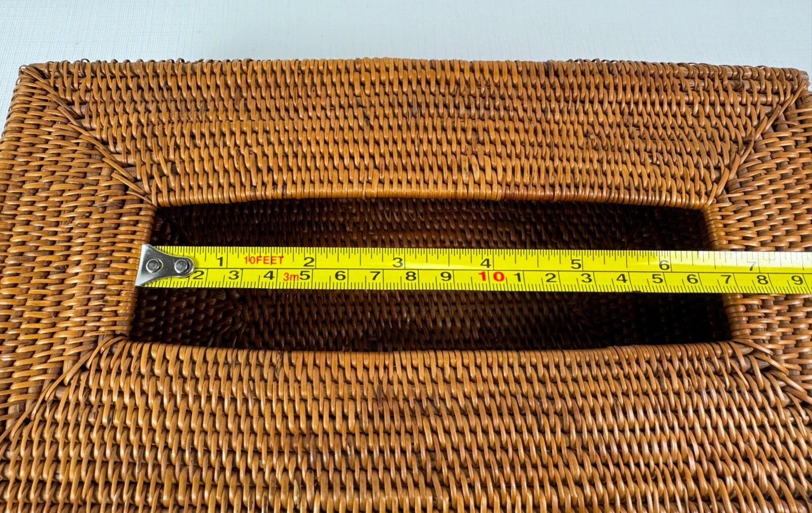 Vintage Wicker Rattan Woven Basket Long Tissue Box Cover Holder Box with Latch | eBay
