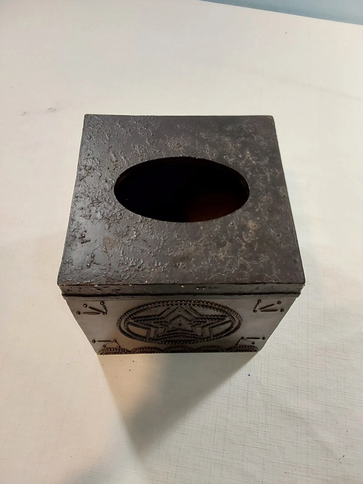 Antique Grey Star Pattern Beaded Square Bath Home Tissue Box Cover Holder | eBay