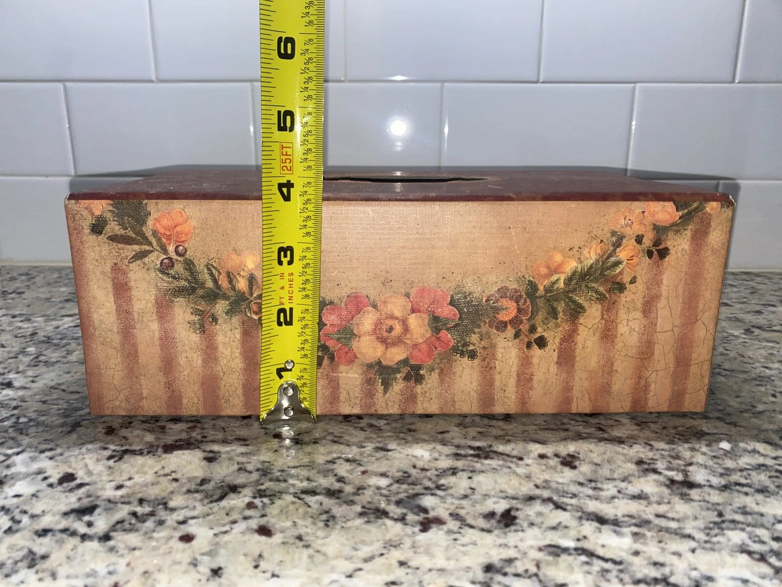 Bob's Boxes “Floral Swag” Tissue Box Cover Holder Susan A Winget Primitive | eBay