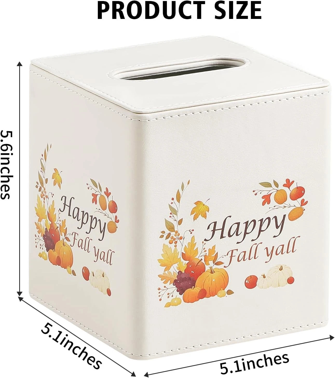 Fall Decor Tissue Box Cover, PU Leather Holder with Magnetic Cream | eBay