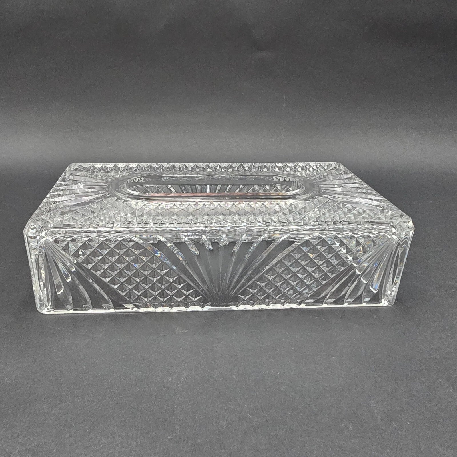 Hollywood Regency Style Clear LEAD CRYSTAL Rectangle Tissue Box Cover | eBay