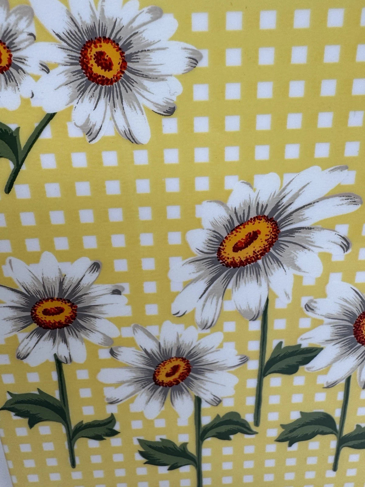 Vintage Square Tissue Box Cover 1970’s Acrylic White Daisies Yellow Gingham | eBay