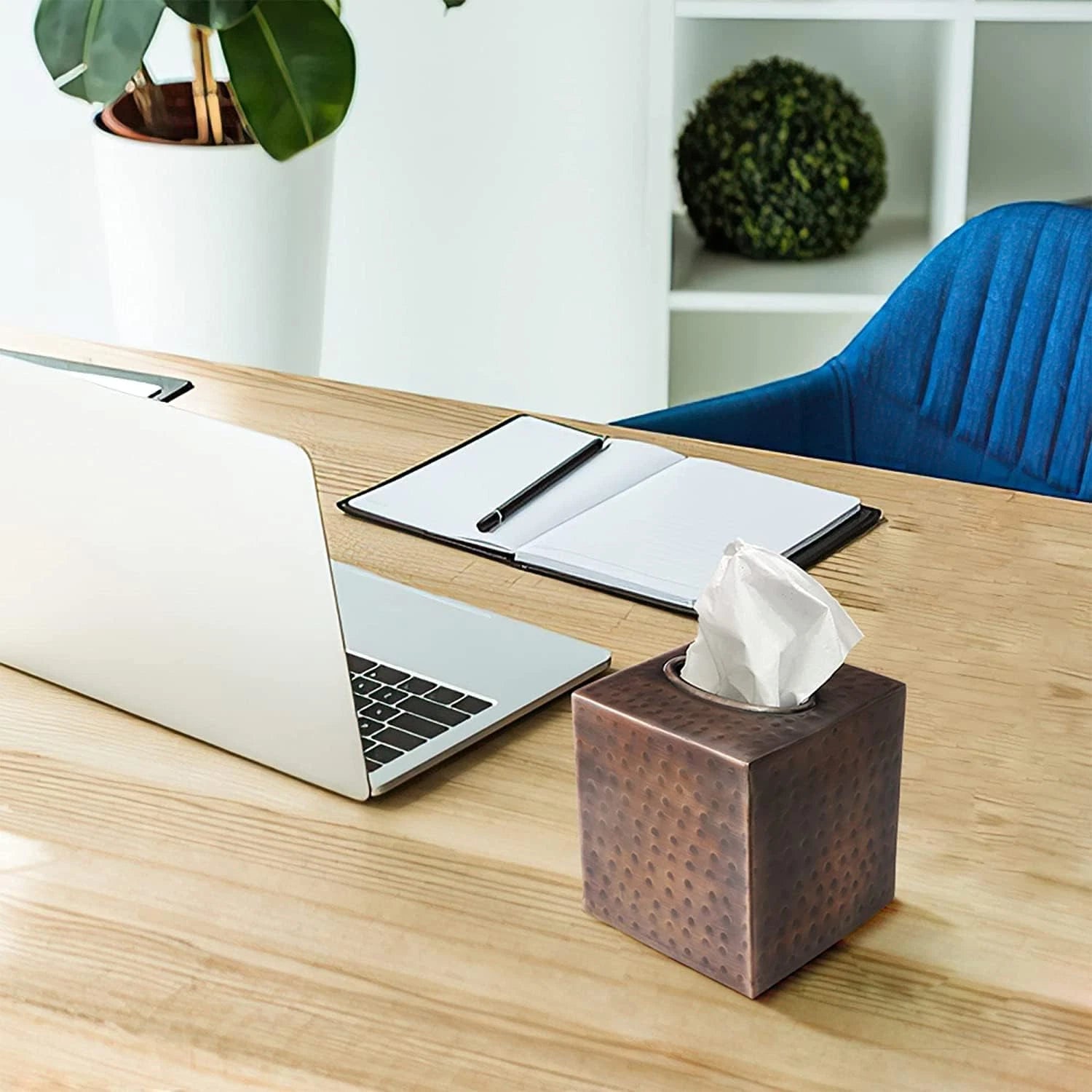 Hand Hammered Tissue Box Cover Square, Antique Copper Tissue Holder for Bathroom | eBay