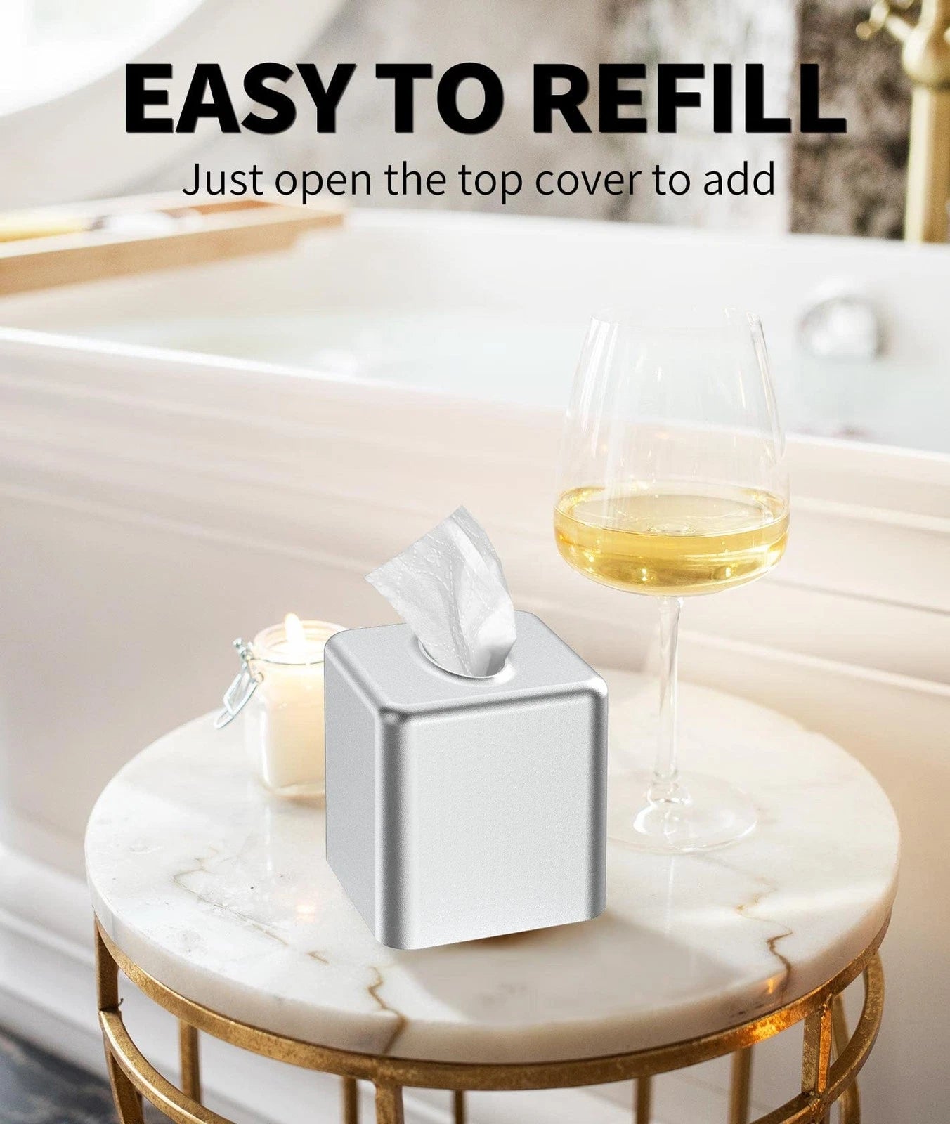 Tissue Box Cover, Square Metal Tissue Box Holder Modern Decor Facial Napkin H... | eBay