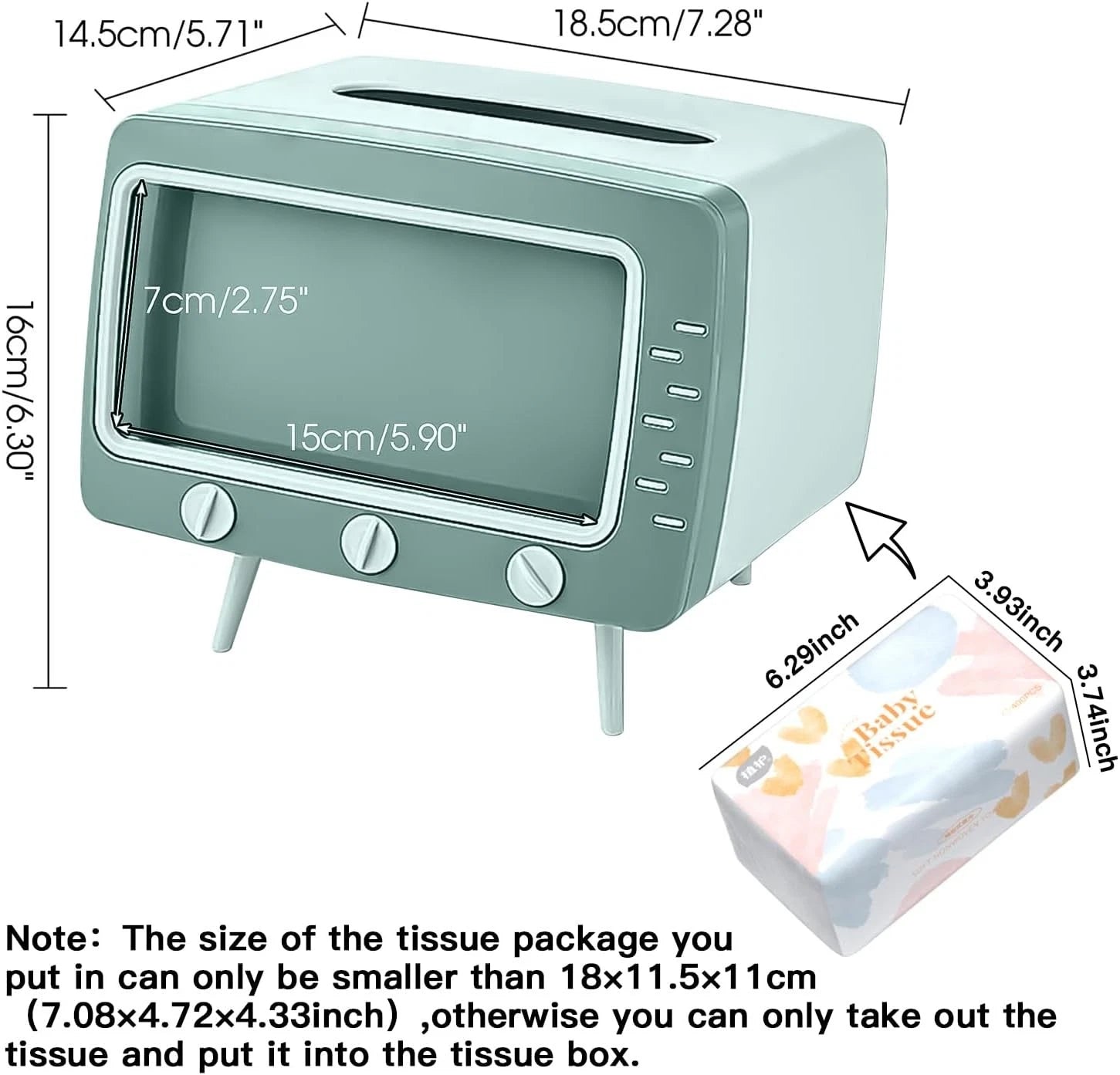 Retro TV Tissue Box Cover with Phone Holder for Home and Bathroom | eBay