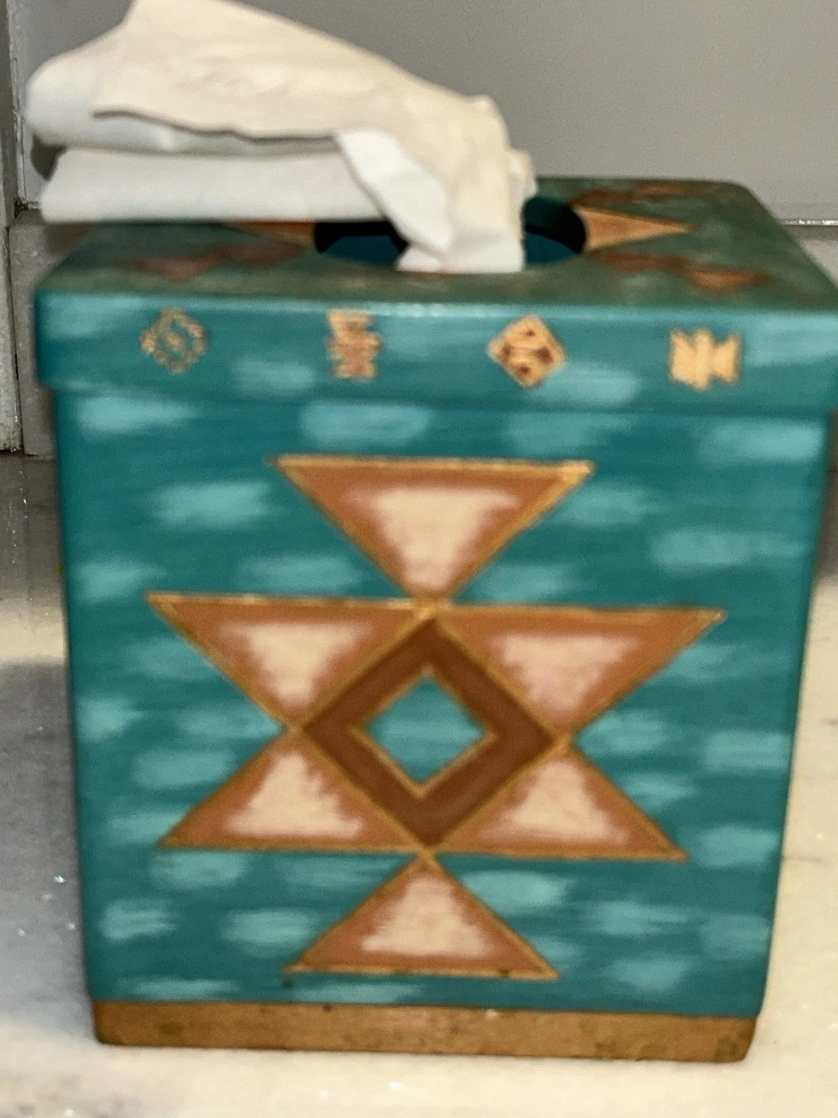 MESA NATIVE AMERICAN TISSUE BOX COVER CERAMIC COLORFUL | eBay