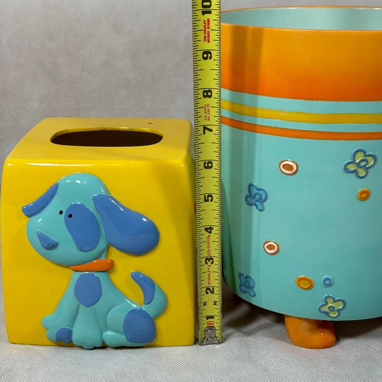 Cats & Dogs Resin Wastebasket & Tissue Box Cover Holder Set Linens N Things | eBay