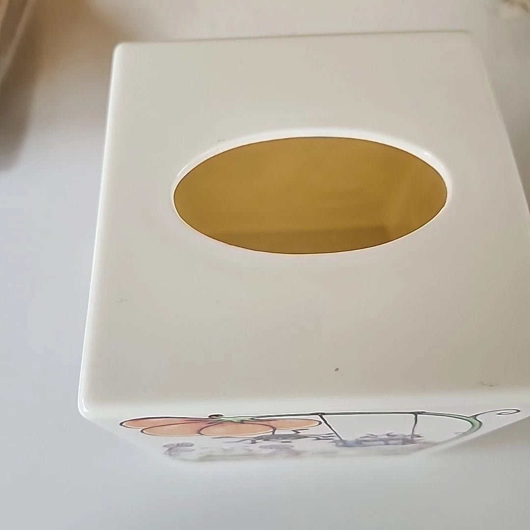 Vintage Whimsical Bugs & Flowers Plastic Square Tissue Cover Box | eBay