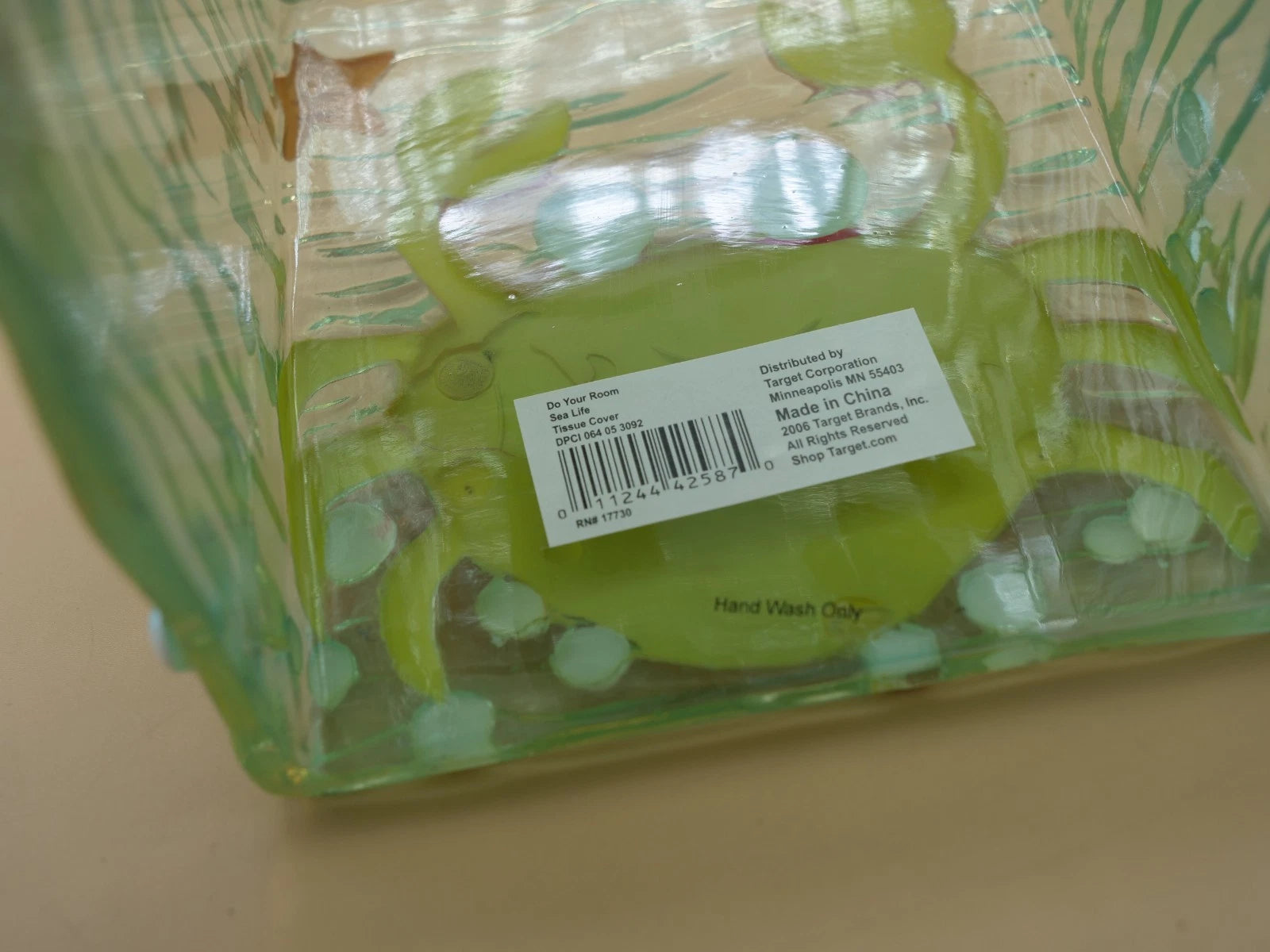 Target Do Your Room Sea Life Clear Acrylic Tissue Box Cover 3D Crab Starfish | eBay