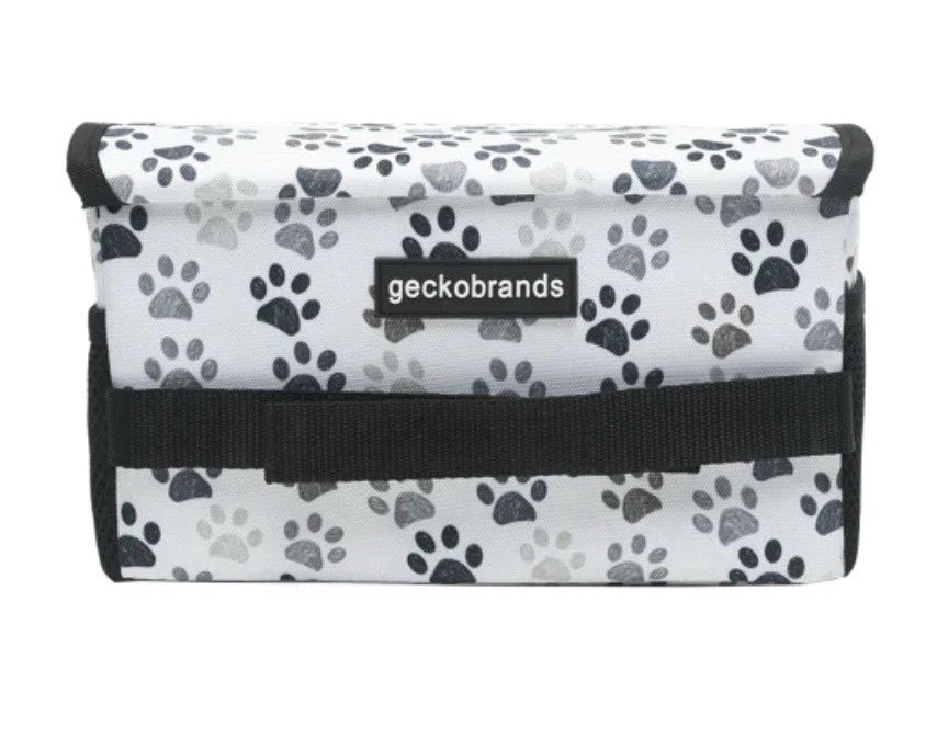 geckobrands Portable Car Headrest Visor Tissue Box Gray & White Paw Print Design | eBay