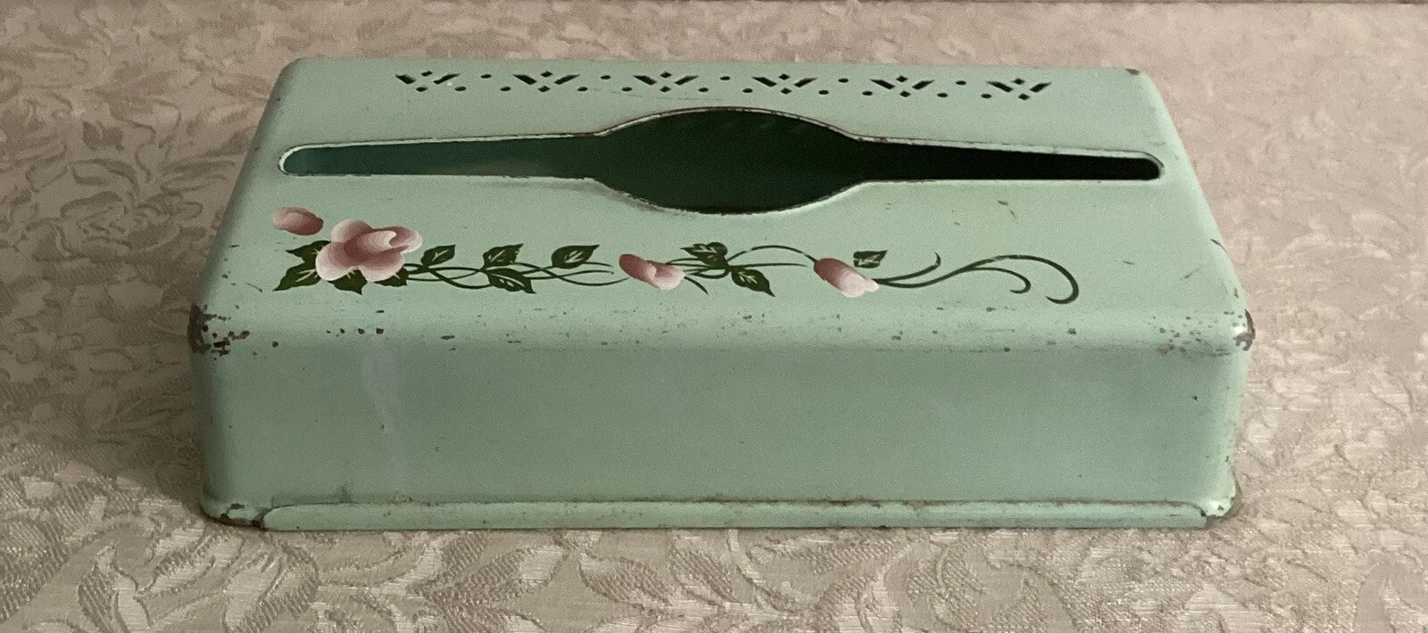 Vintage Detecto Scales Green Metal Tissue Box Holder Shabby Chic | eBay
