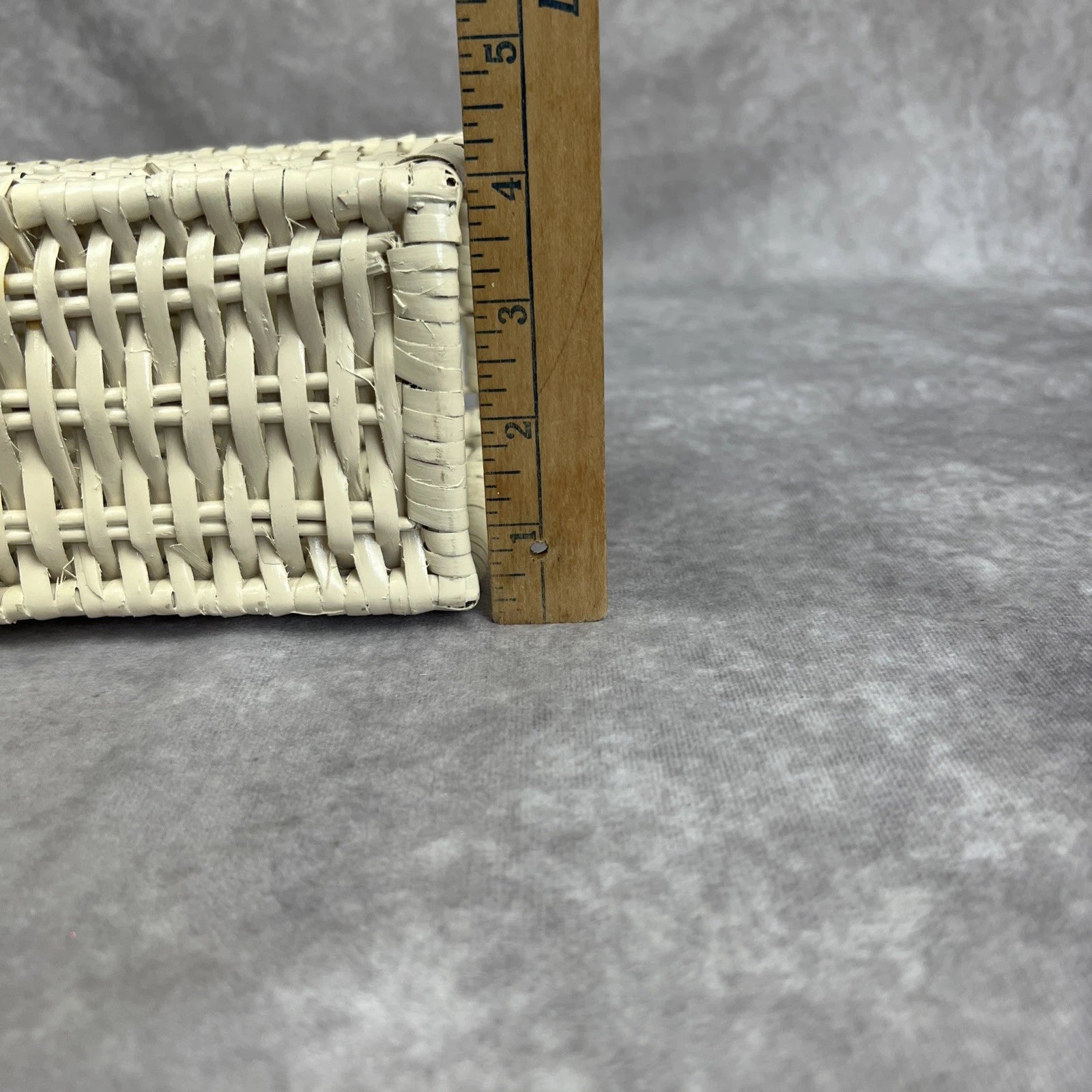 Tissue Box Cover White Wicker Farmhouse Beach Boho Cottage Core Country VTG | eBay