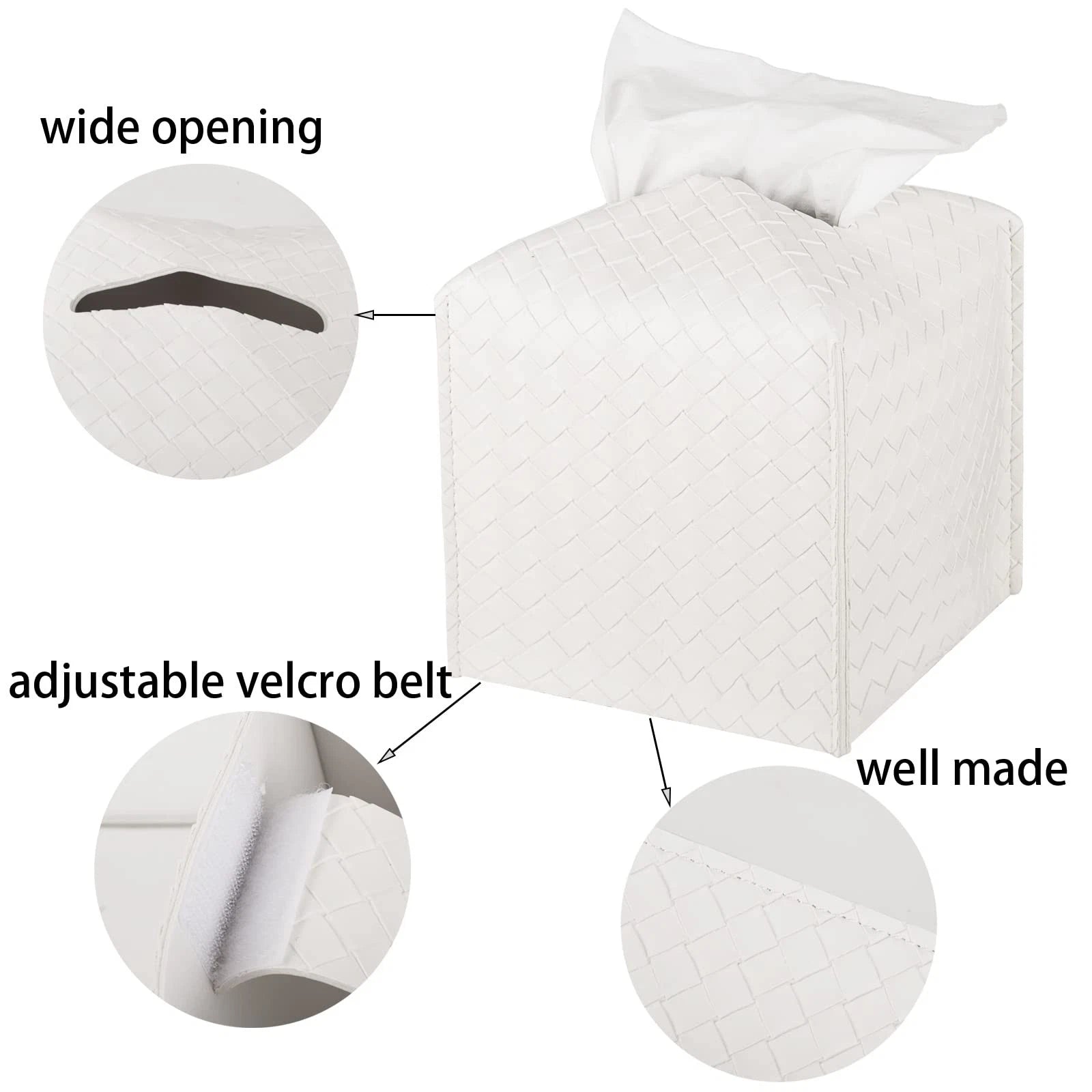 5x5x5 Inch White Leather Tissue Box Cover for Bathroom Vanity Desk Nightstand | eBay