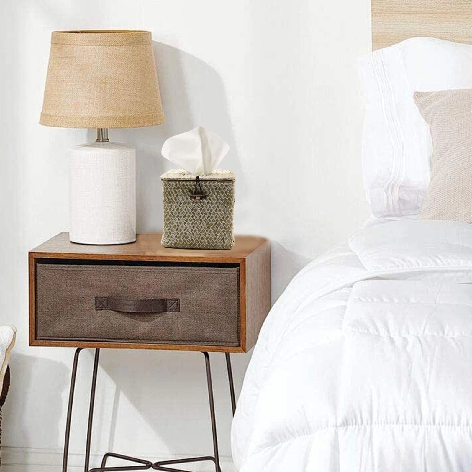 Shonmogar Tissue Box Cover Square Seagrass Tissue Box,Woven Tissue Box Holder... | eBay