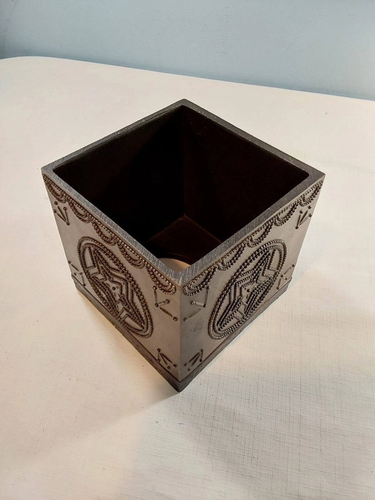 Antique Grey Star Pattern Beaded Square Bath Home Tissue Box Cover Holder | eBay