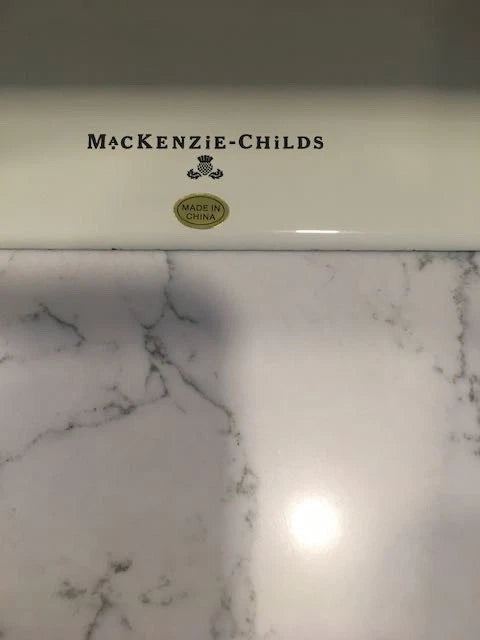 MACKENZIE CHILDS White Flower Market Tissue Box Cover Rectangular Home Decor | eBay