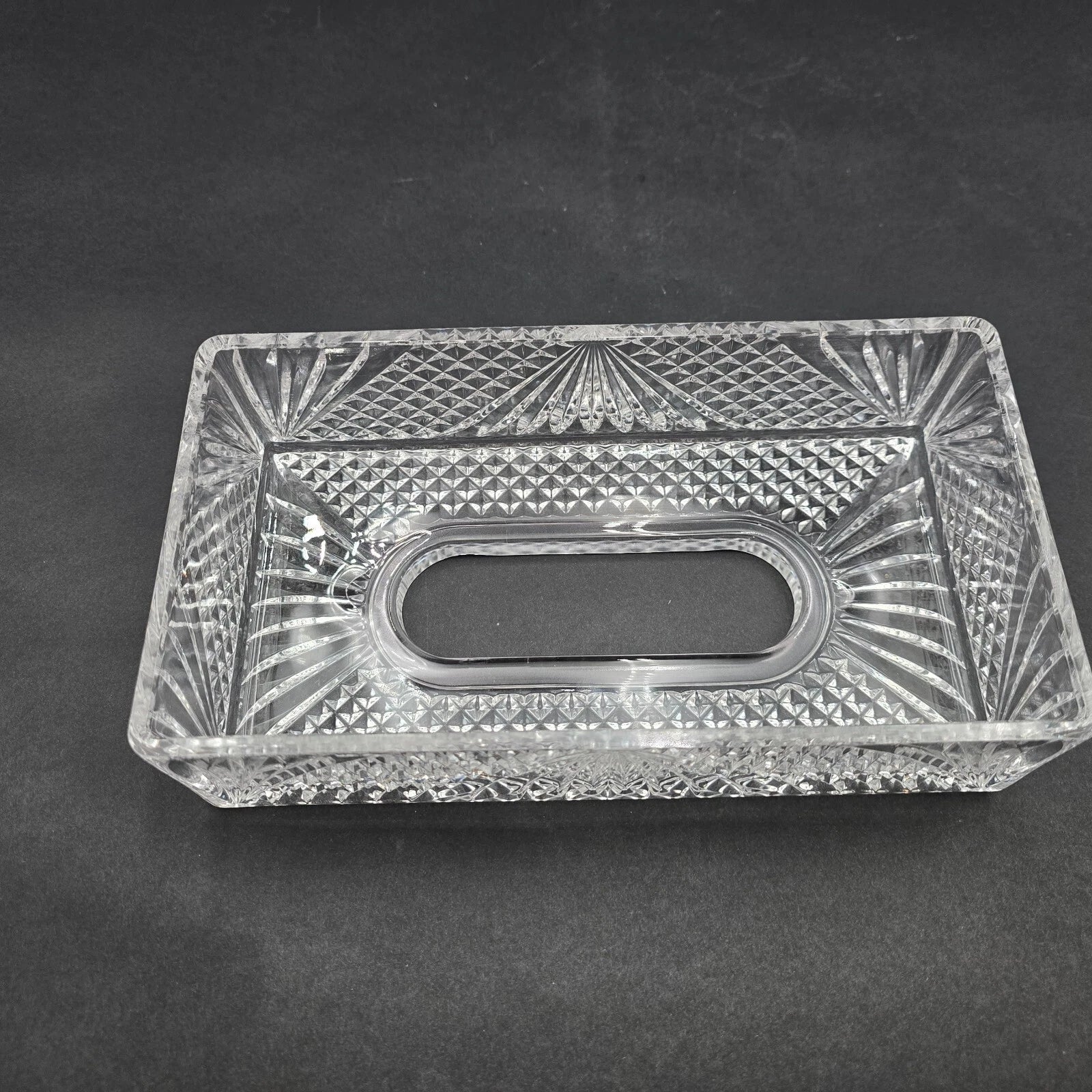 Hollywood Regency Style Clear LEAD CRYSTAL Rectangle Tissue Box Cover | eBay